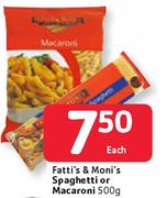 Fatti's & Moni's Spaghetti Or Macaroni-500g Each