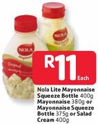 Nola Lite Mayonnaise Squeeze Bottle 400g, Mayonnaise 380g-Each