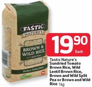 Tastic Nature's Sundried Tomato Brown Rice, White Lentil Brown Rice-1kg Each