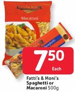 Fatti's & Moni's Spaghetti Or Macaroni-500g Each