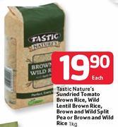 Tastic Nature's Sundried Tomato Brown Rice, Wild Lentil Brown Rice-1kg Each