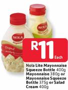 Nola Lite Mayonnaise Squeeze Bottle 400g, Mayonnaise 380g-Each