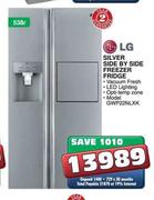 LG Silver Side by Side Freezer Fridge-538 Ltr (GWP22NLXK)
