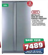 Defy Metallic Side-By-Side Fridge Freezer-640 Ltr (640-DFF392)
