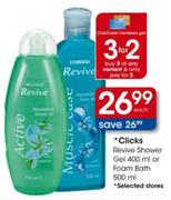 Clicks Revive Shower Gel 400ml or Foam Bath 500ml-each