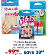 Broadway Real Life or Fast French and Nail Glue or Nail Art-Per Offer