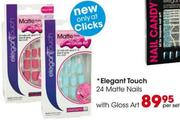 Elegant Touch 24 Matte Nails with Gloss Art-Per Set