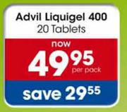 Advil Liquigel 400  - 20 Tablets Per Pack