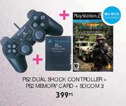 PS2 Dual shock Controller+PS2 Memory Card+SOCOM3
