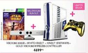 XBOX360 320GB+White Kinect Strawars+Gold XBOX360 Wireless Controller