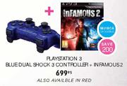 Playstation3+Bluedual Shock 3 Controller+Infamous2