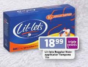 Lit-Lets Regular Non-Applicator Tampons-15s