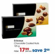 D.Licious Chocolate Coated Nuts-125g Per Box