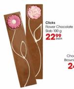 Clicks Flower Chocolate Slab-100g Each