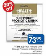 Solal Superfruit Probiotic Drink Orange,Pineapple Or Blackcurrant-30 Sachets