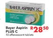 Bayer Aspirin Plus C-10 Effervescent Tablets