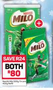 Nestle Milo 500g Tin & 400g Refill-For Both