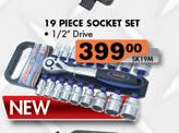 19 Piece Socket Set-1/2" Drive
