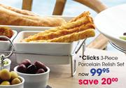 Clicks 3-Piece Porcelain Relish Set-Each