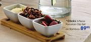 Clicks 3-Piece Porcelain Dip Set On Bamboo-Each