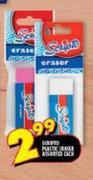 Scripto Plastic Eraser Assorted-each