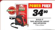 Power Price Build It Tape Measure Expert Sabs Approved-7.5m x 25mm 