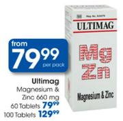 Ultimag Magnesium & Zinc 660mg-60 Tablets