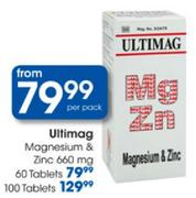 Ultimag Magnesium & Zinc 660mg-100 Tablets