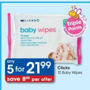 Clicks 10 Baby Wipes-5's