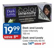Dark and Lovely Color Intensity-100ml each
