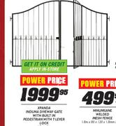 Xpanda Induna Diveway Gate With Built In Pedestrian With 7 Lever Lock-1.8mx3m