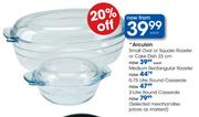 Arcuisin Small Oval Or Square Roaster Or Cake Dish-23Cm Each