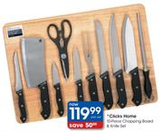 Clicks Home Chopping Board & Knife Set-10 piece