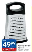 Clicks Home Square Grater 4-Sided-Each