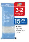 Clicks Zig Zag Cotton Wool-100g Per Pack