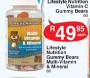 Lifestyle Nutrition Gummy Bears Multi-Vitamin & Mineral-60's Each