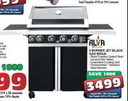 Alva 4 Burner Jet Black Gas Braai