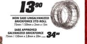 Sabs Approved Galvanized Brickforce-75mm/150mmx2.8mmx20m