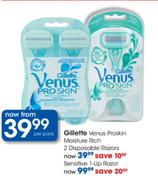 Gillette Venus Proskin Moisture Rich 2 Disposable Razors-Per Pack