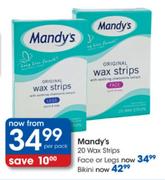 Manday's Wax Strips Bikini- 20's Per Pack