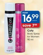 Coty Body Spray For Women-90ml Each