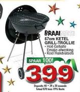 Braai Ketel Grill-Trollie-57cm