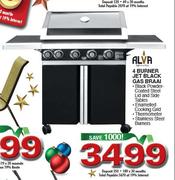 Alva 4 Burner Jet Black Gas Braai