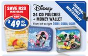 Disney 24 CD Pouches + Money Wallet-Each