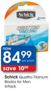 Schick Quattro Titanium Blades For Men-4-Pack