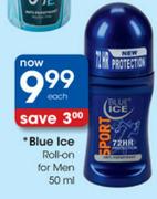 Sport Blue Ice Roll-On For Men-50Ml Each