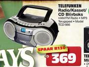 Telefunken Radio/Kasset/CD Blerboks(TCD-966)