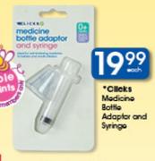 Clicks Medicine Bottle Adaptor And Syringe-Each