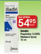 Iliadin Paediatric 0.025% Metered Spray-10ml Each