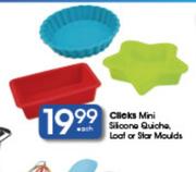 Clicks Mini Silicone Quiche Loaf Or Star Moulds-Each